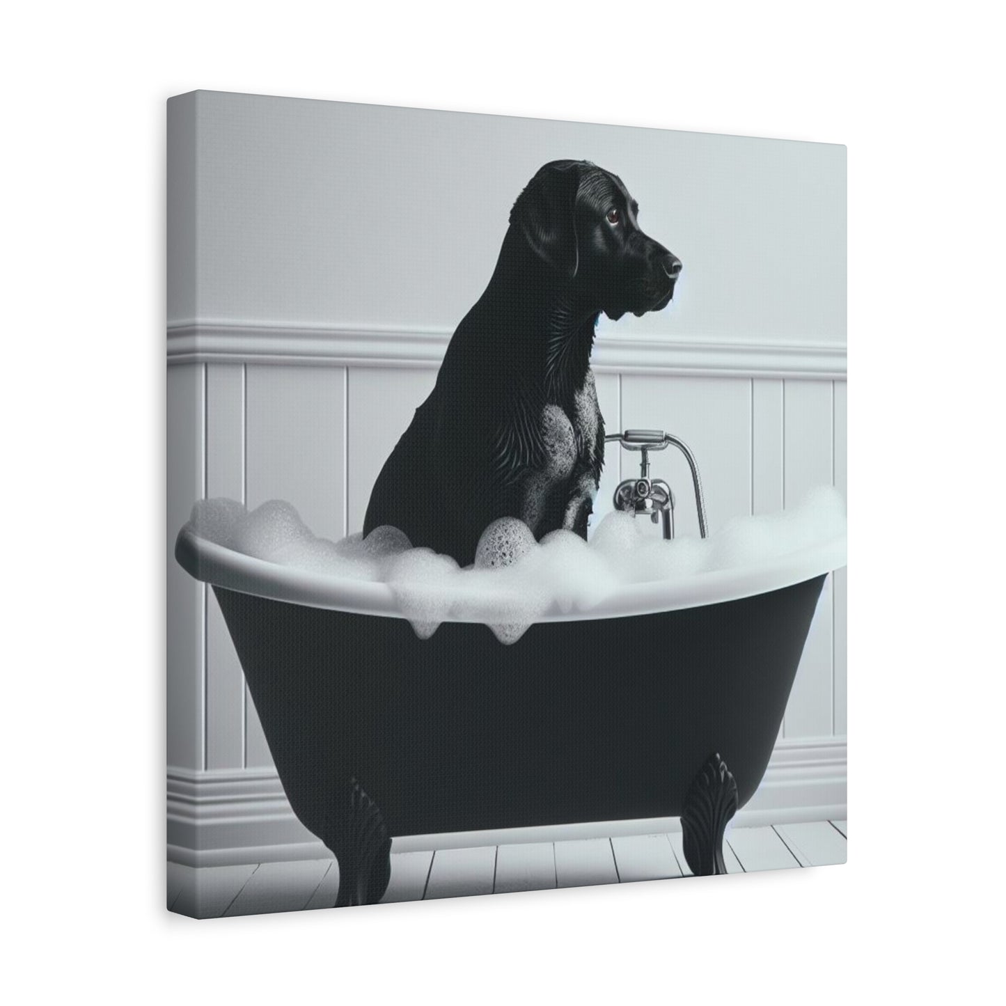 Love Your Breed - Black Labrador Retriever Bathtub Bubbles - Matte Stretched Canvas