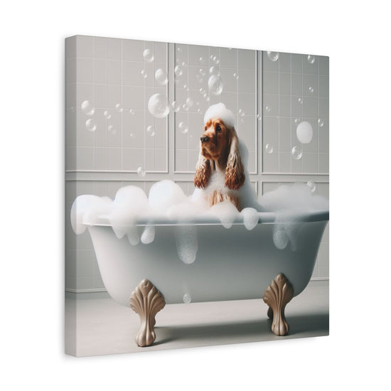 Love Your Breed - Cocker Spaniel Bathtub Bubbles - Matte Stretched Canvas