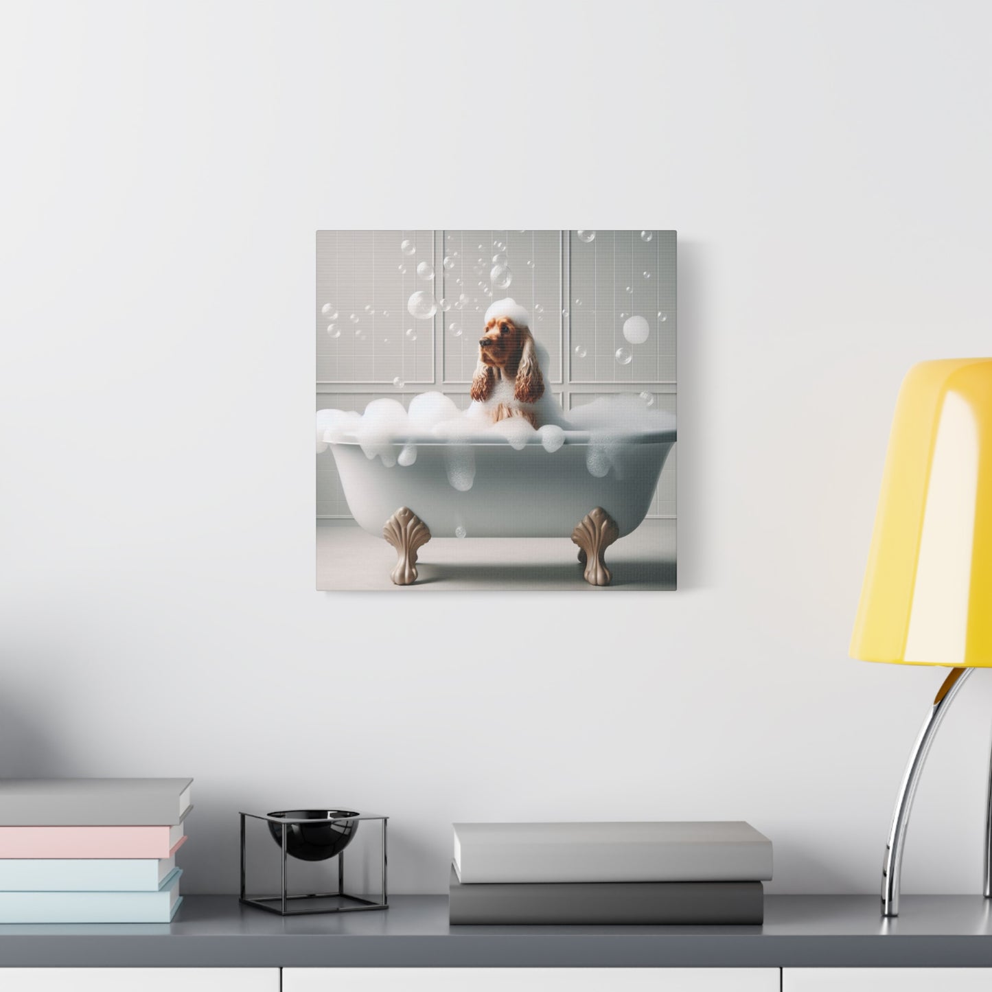 Love Your Breed - Cocker Spaniel Bathtub Bubbles - Matte Stretched Canvas