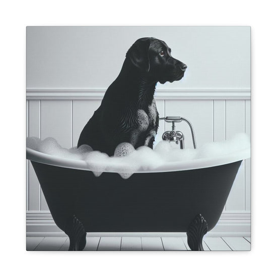 Love Your Breed - Black Labrador Retriever Bathtub Bubbles - Matte Stretched Canvas