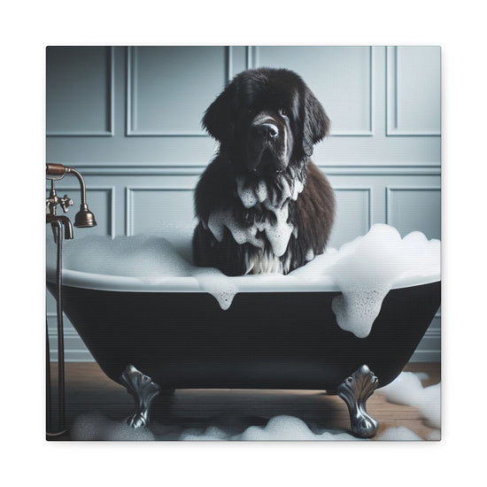 Love Your Breed - Newfoundland Bathtub Bubbles - Matte Stretched Canvas