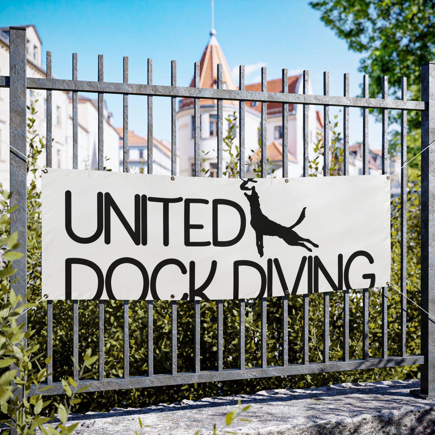Custom Vinyl Banners for Dock Diving Events - United Dock Diving Design