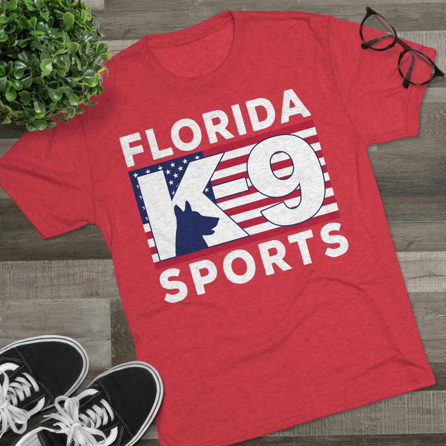 FL K9 Flag Full Front Tri-Blend Crew Tee