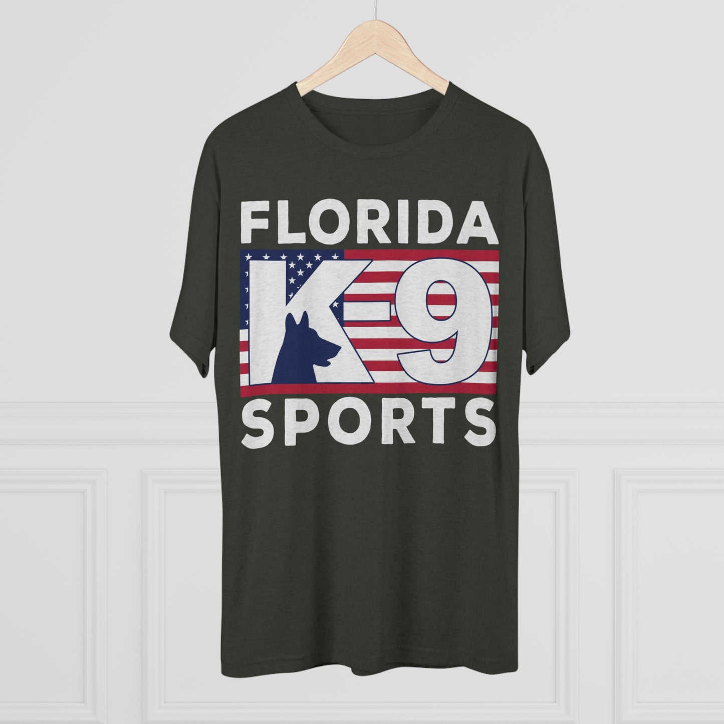 FL K9 Flag Full Front Tri-Blend Crew Tee