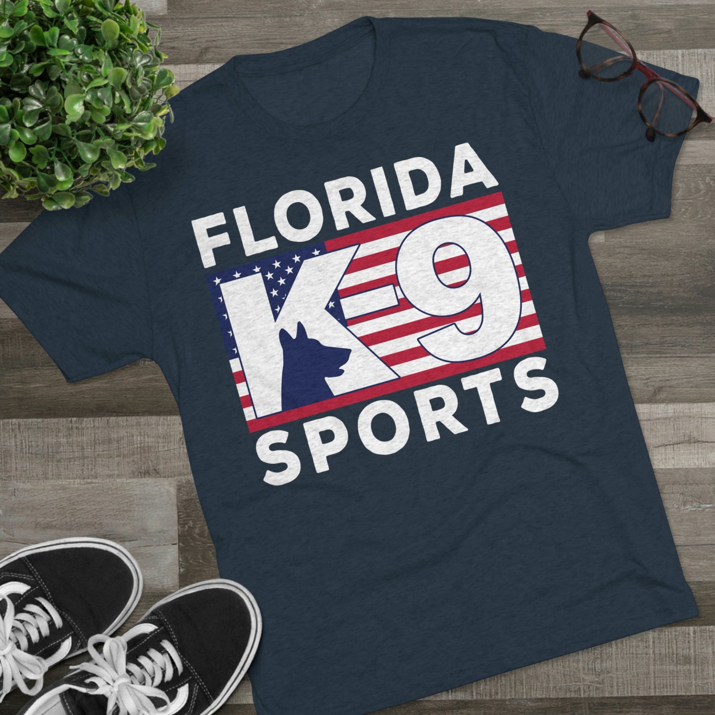 FL K9 Flag Full Front Tri-Blend Crew Tee