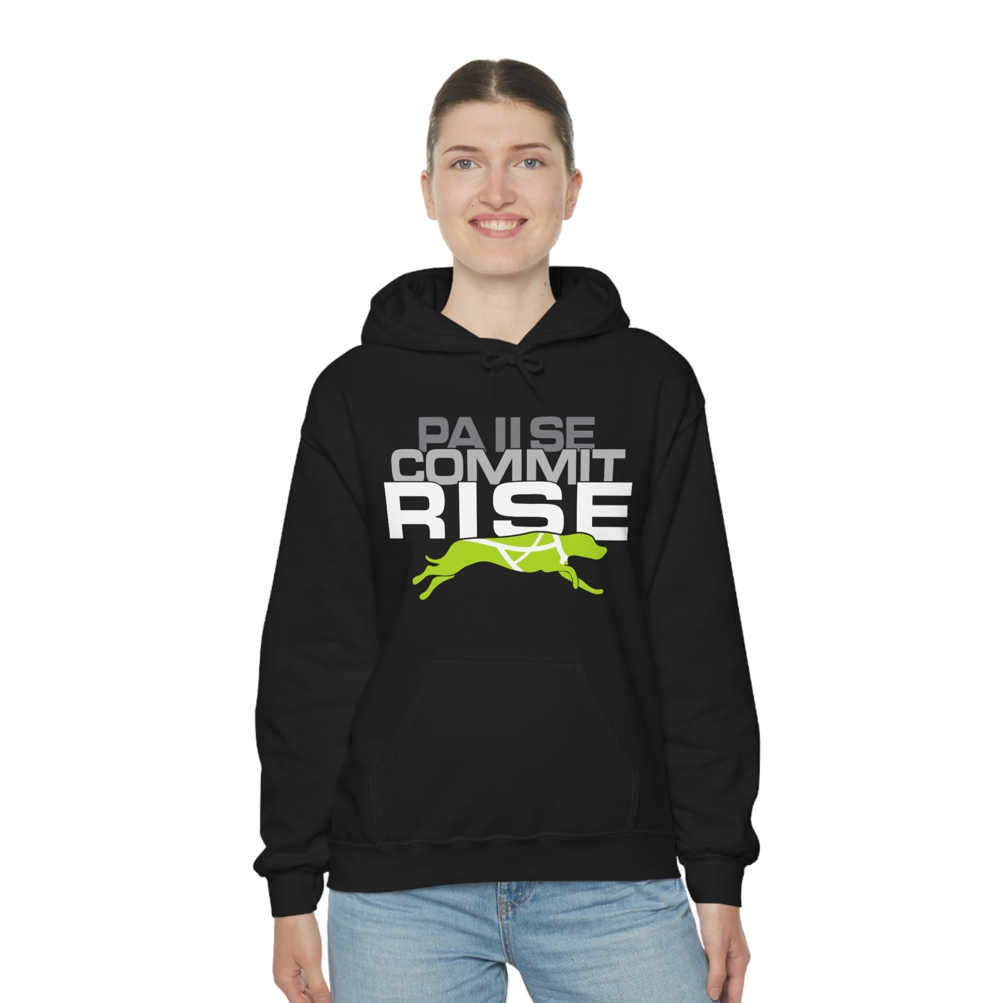Pause Commit Rise Official Advanced Performance Canine Unisex Heavy Blend™ Hooded Sweatshirt