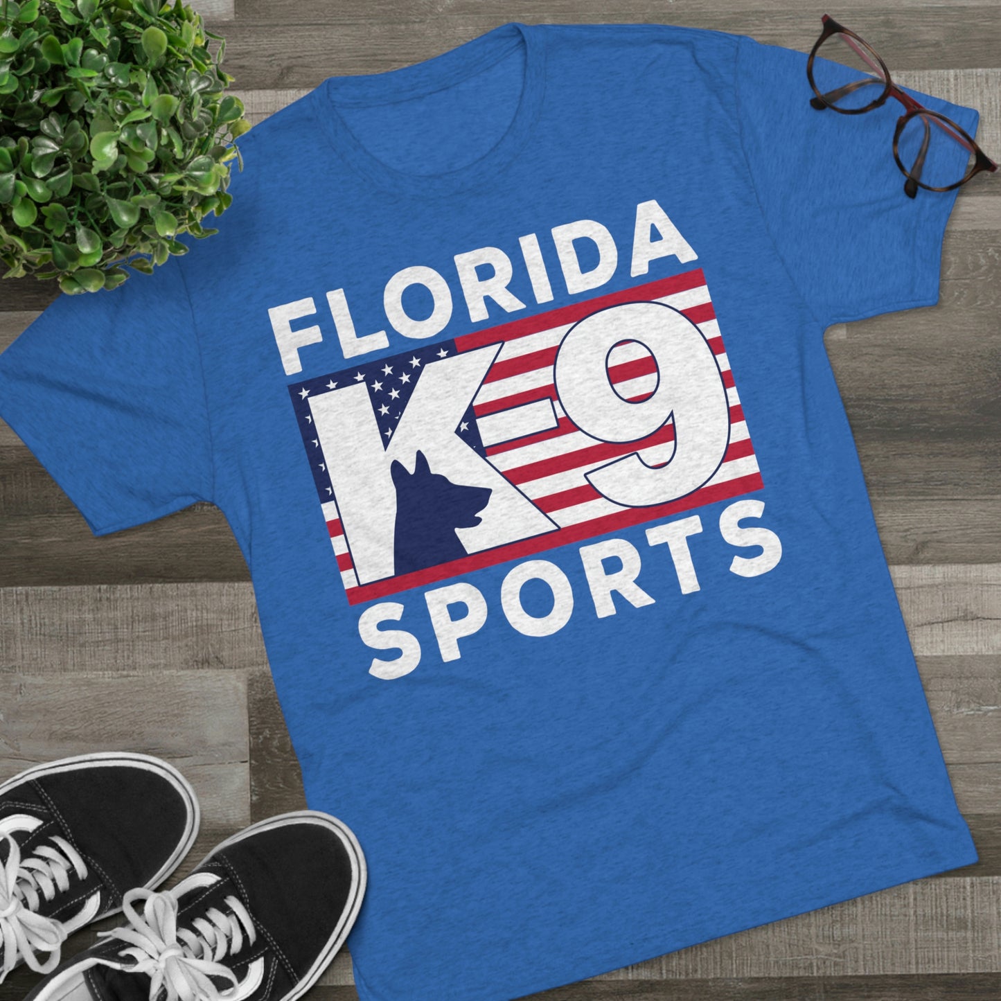 FL K9 Flag Full Front Tri-Blend Crew Tee