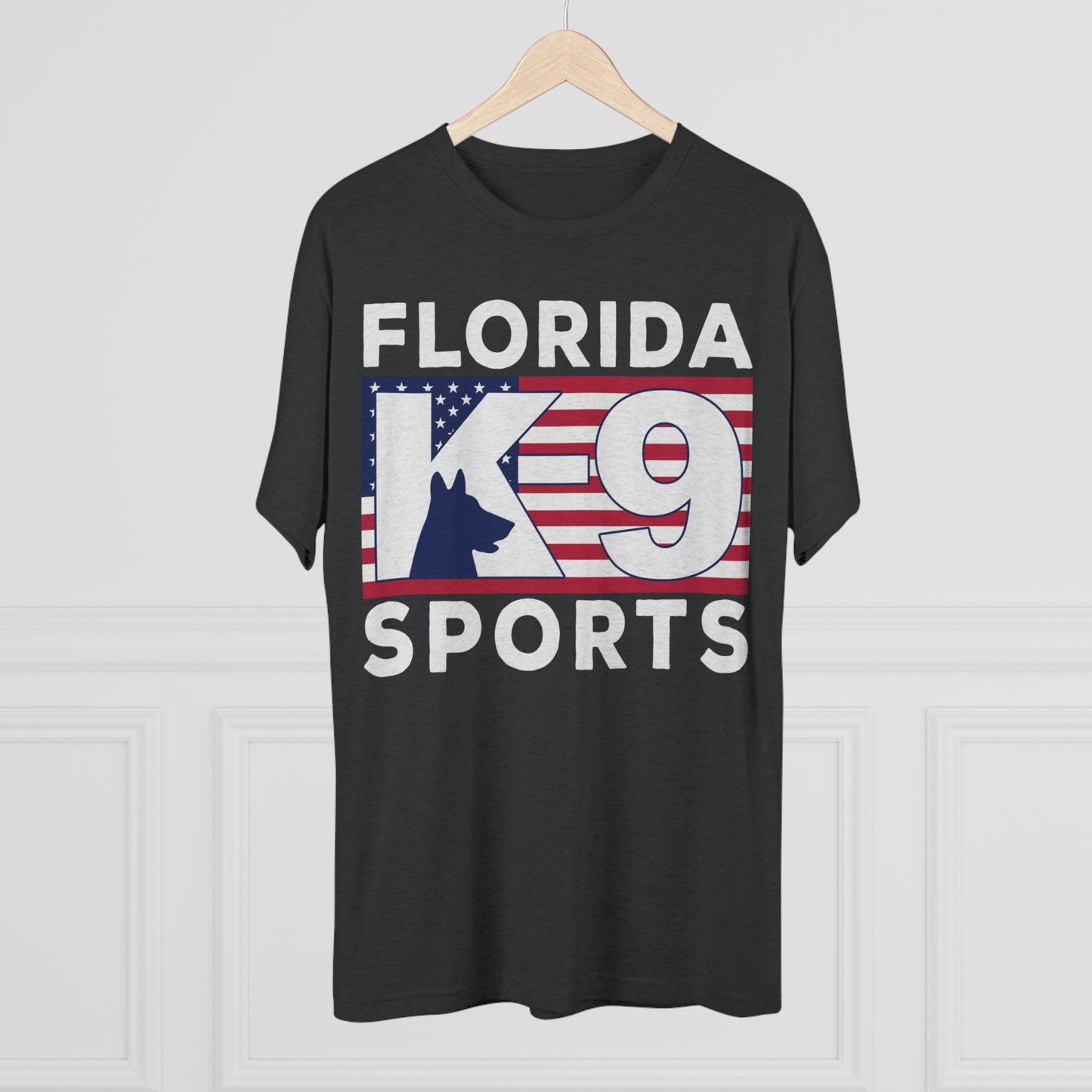 FL K9 Flag Full Front Tri-Blend Crew Tee