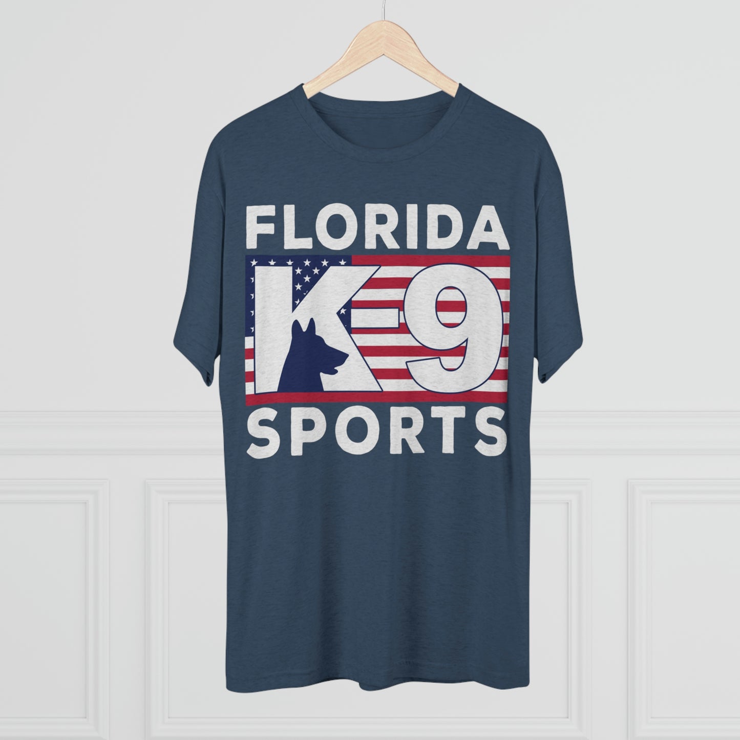 FL K9 Flag Full Front Tri-Blend Crew Tee