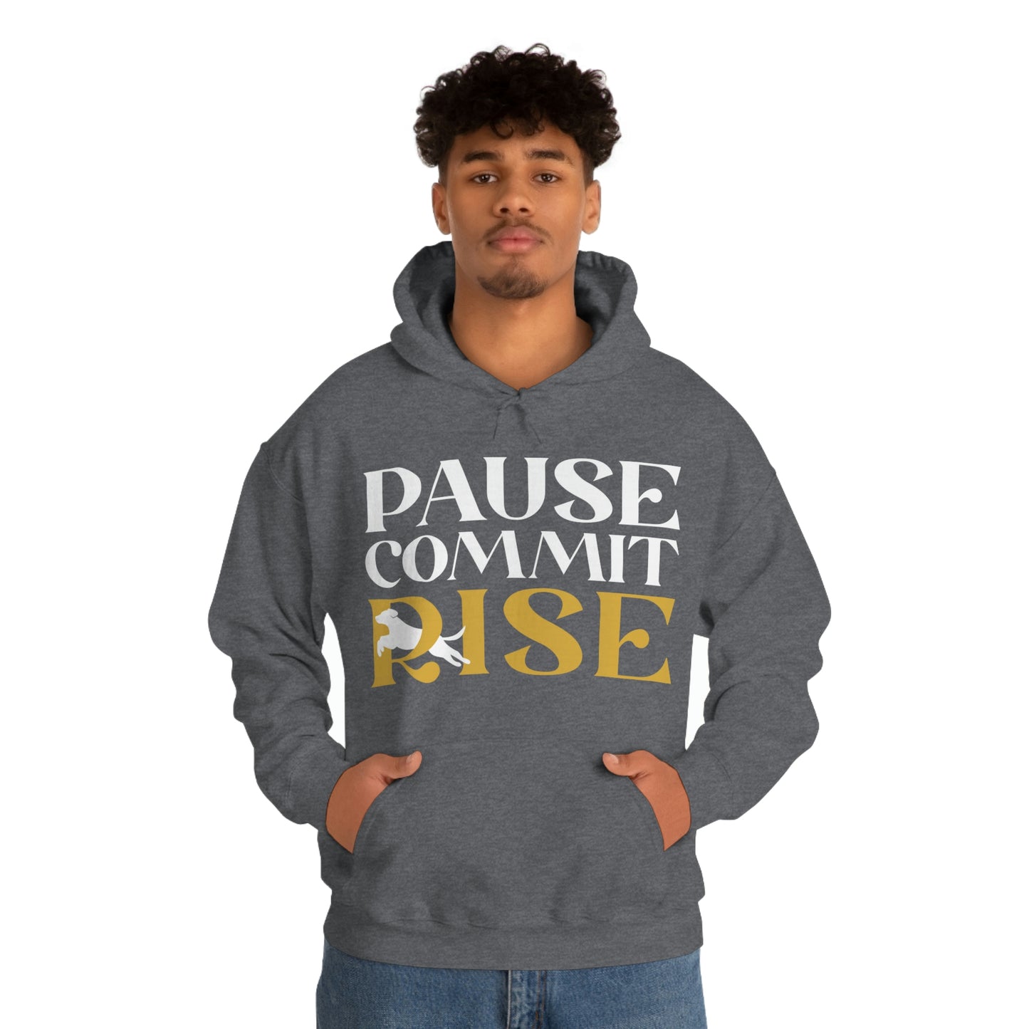 Pause Commit Rise Official Advanced Performance Canine Unisex Heavy Blend™ Hooded Sweatshirt