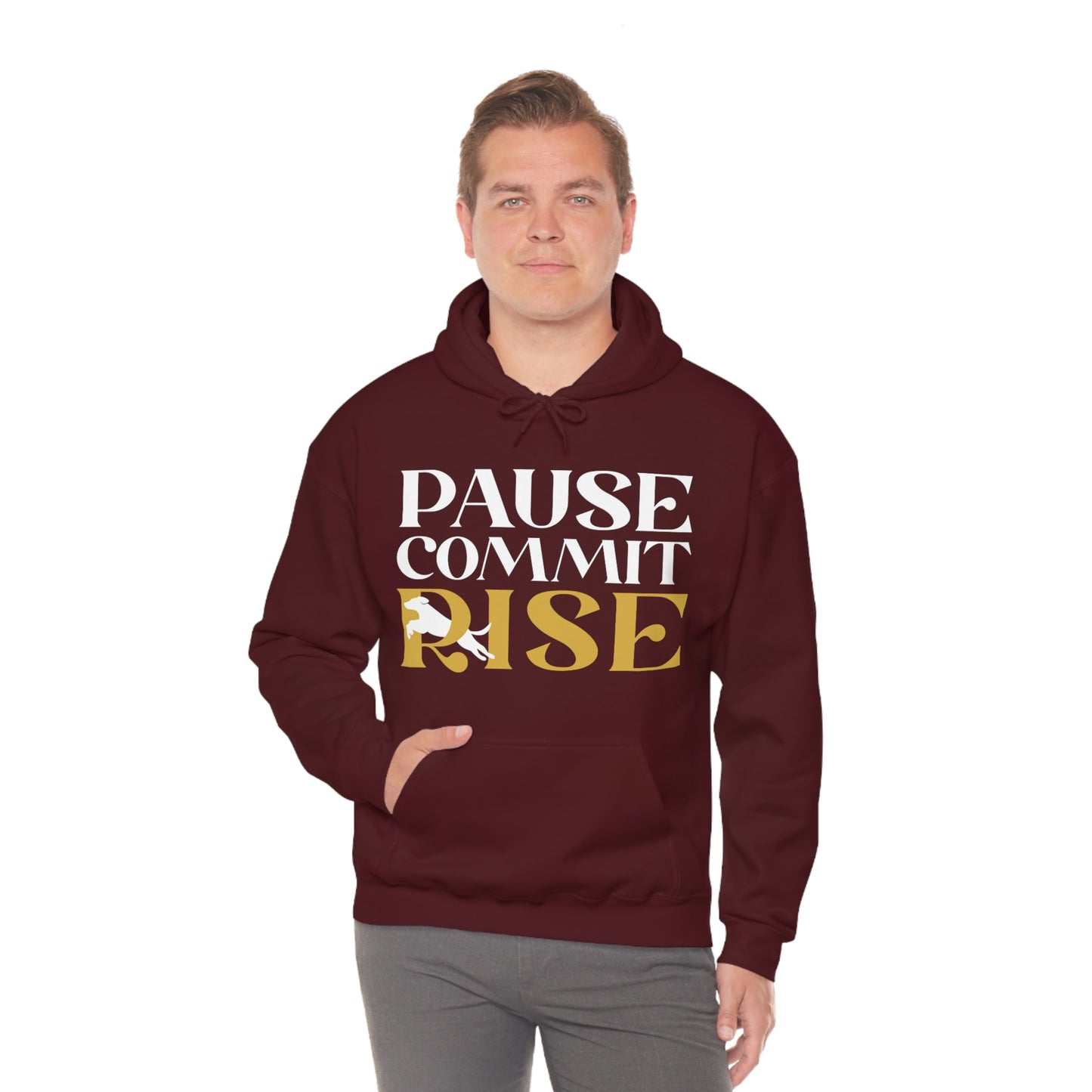 Pause Commit Rise Official Advanced Performance Canine Unisex Heavy Blend™ Hooded Sweatshirt
