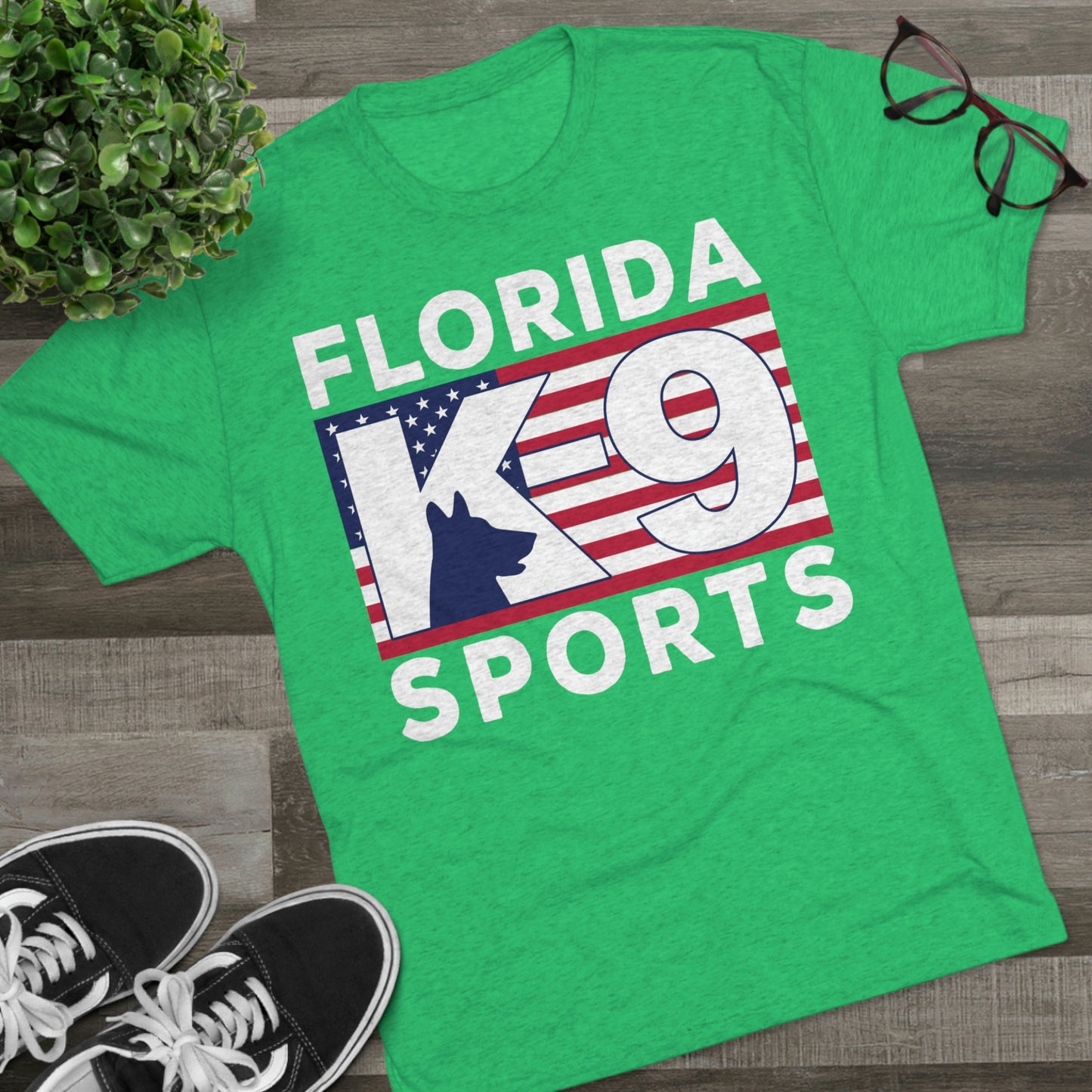 FL K9 Flag Full Front Tri-Blend Crew Tee
