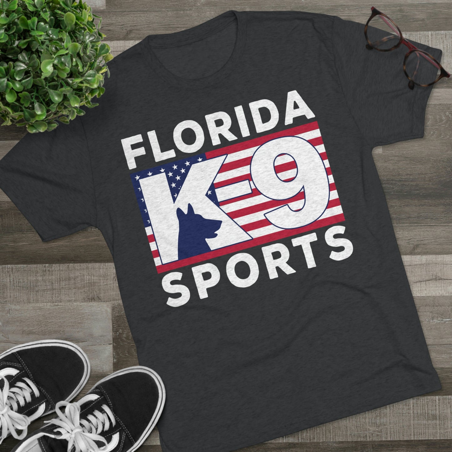 FL K9 Flag Full Front Tri-Blend Crew Tee