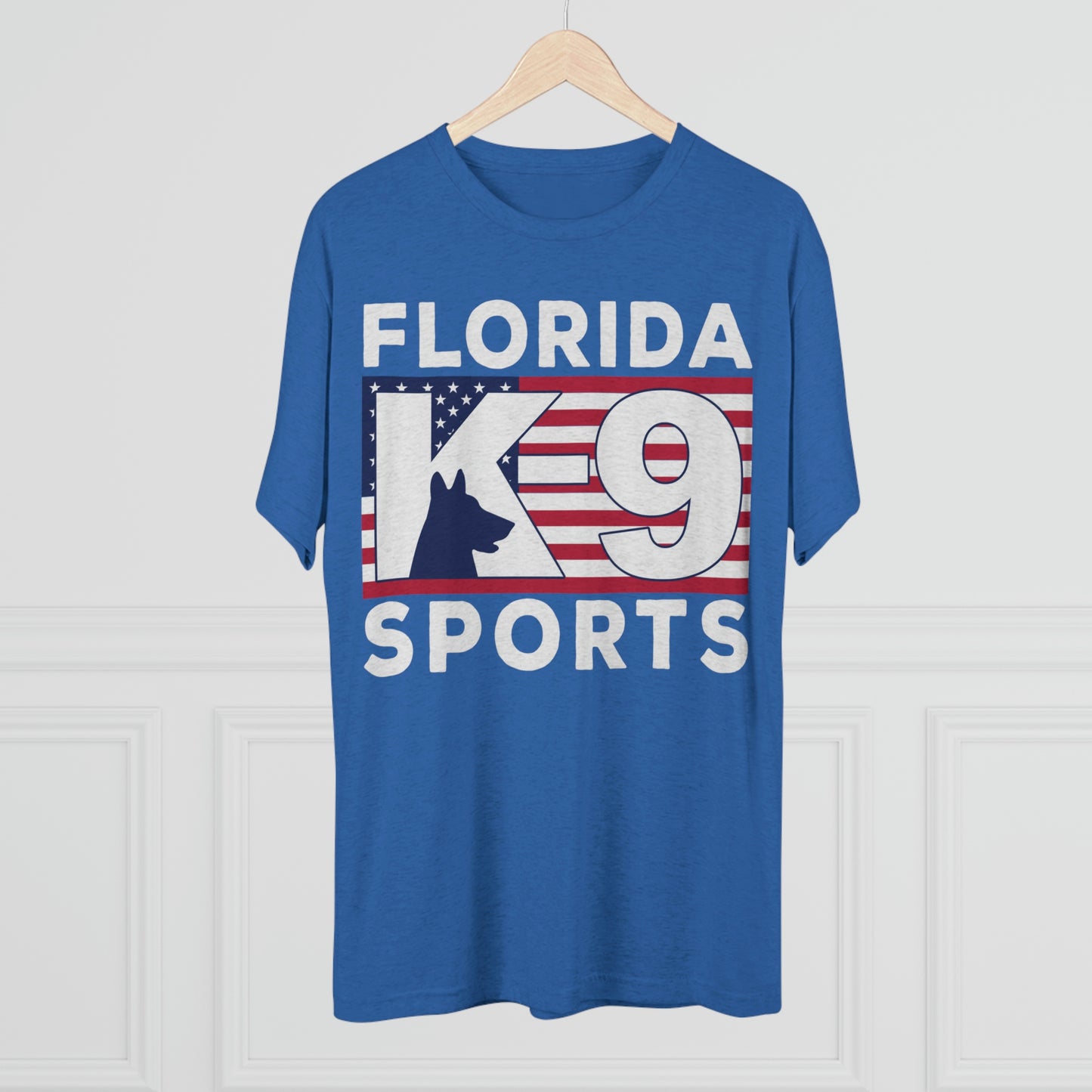 FL K9 Flag Full Front Tri-Blend Crew Tee