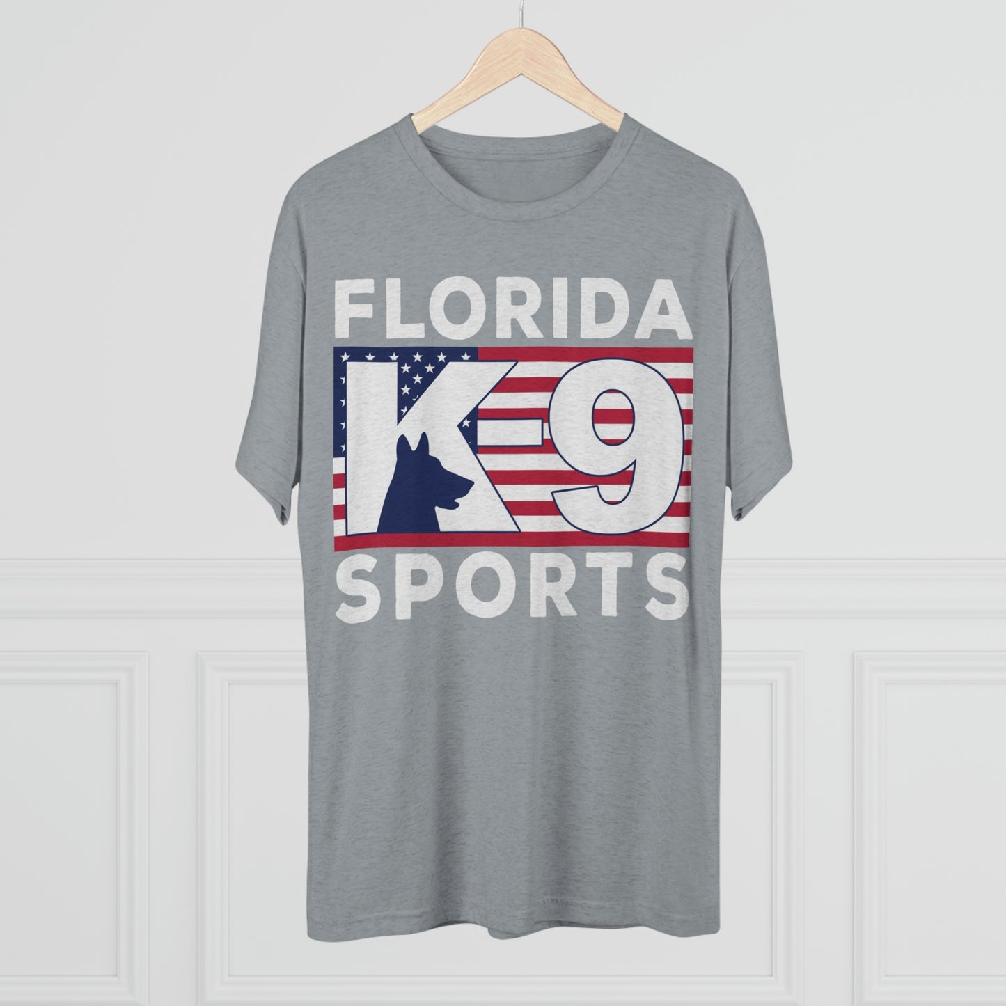 FL K9 Flag Full Front Tri-Blend Crew Tee