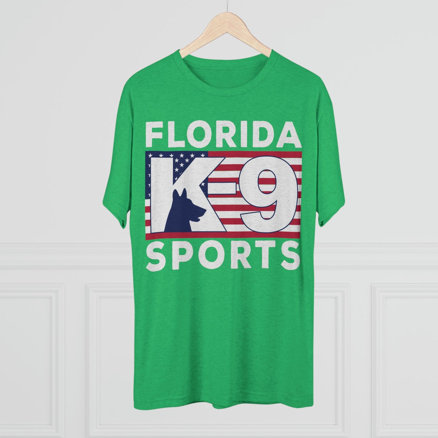 FL K9 Flag Full Front Tri-Blend Crew Tee
