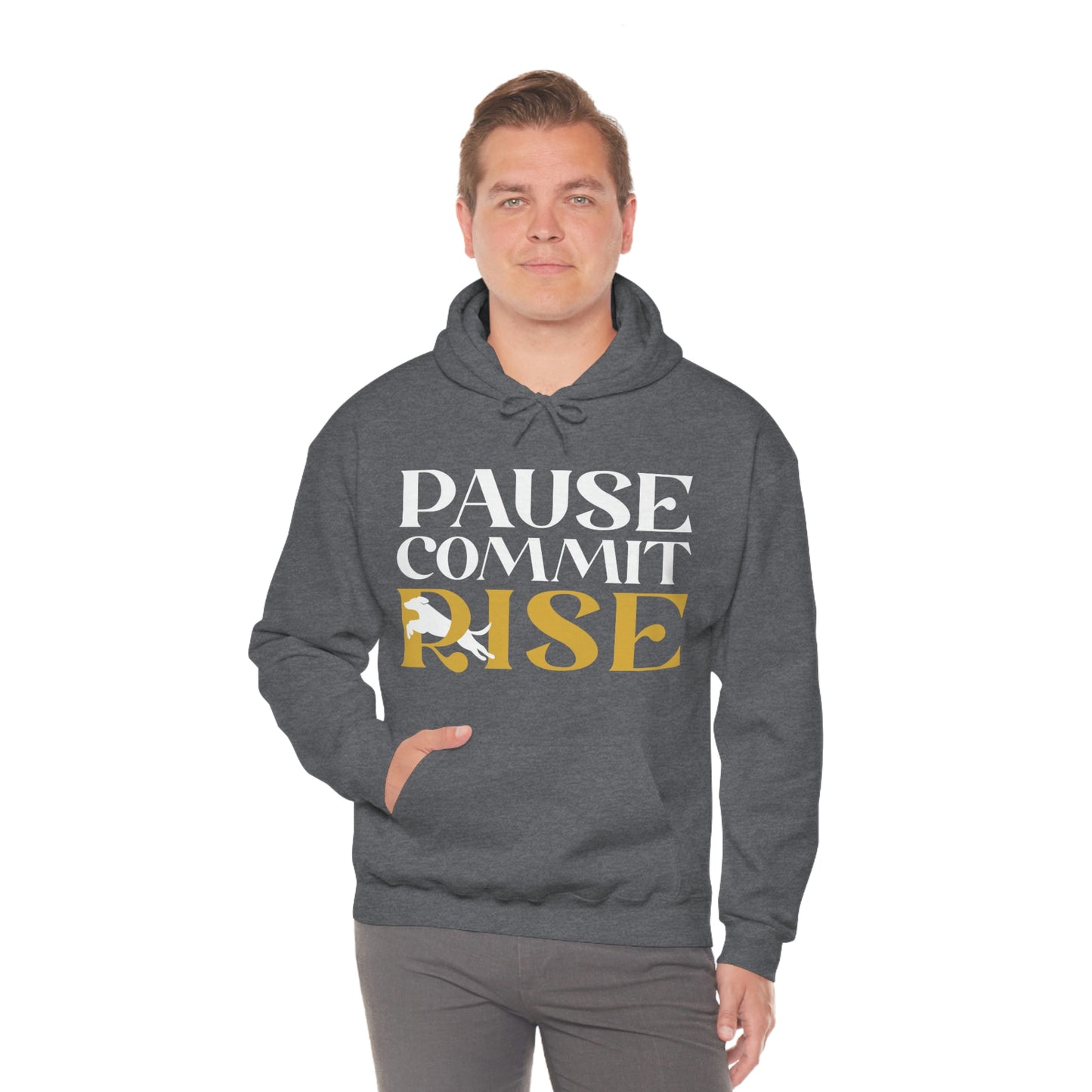 Pause Commit Rise Official Advanced Performance Canine Unisex Heavy Blend™ Hooded Sweatshirt