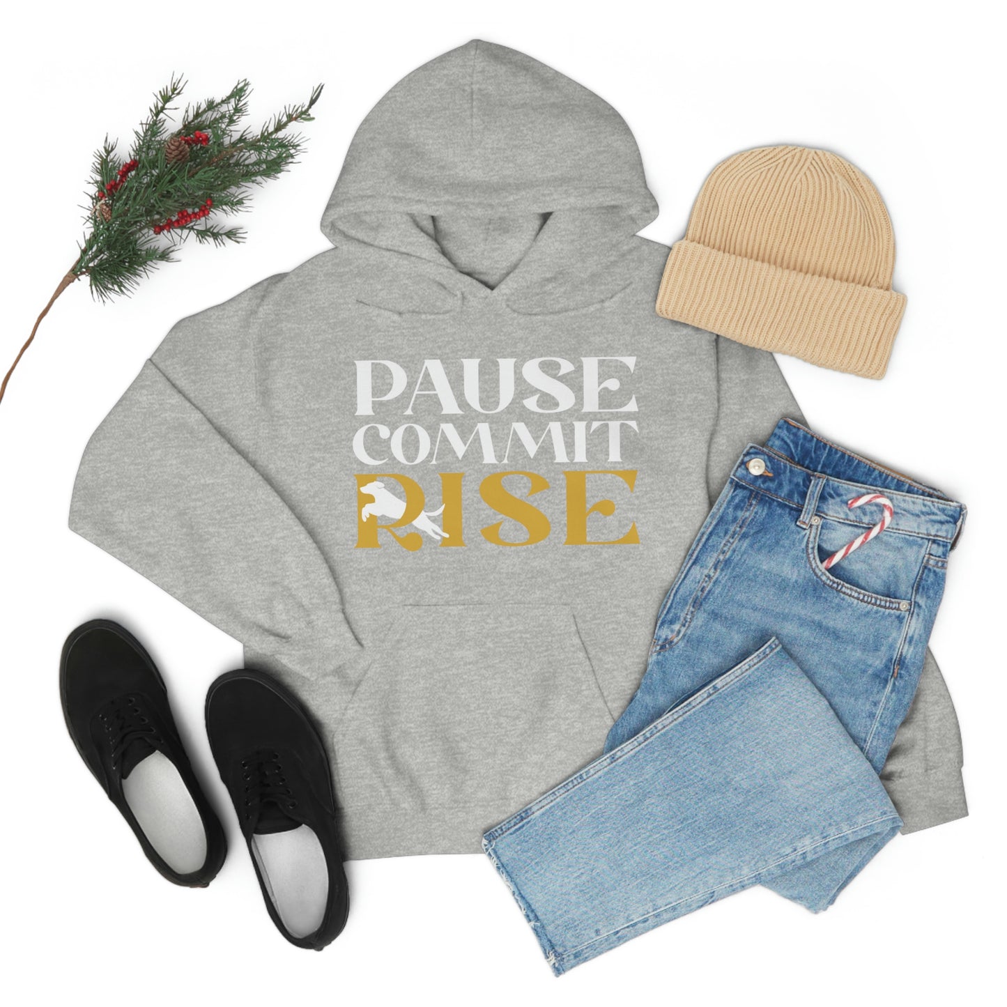 Pause Commit Rise Official Advanced Performance Canine Unisex Heavy Blend™ Hooded Sweatshirt