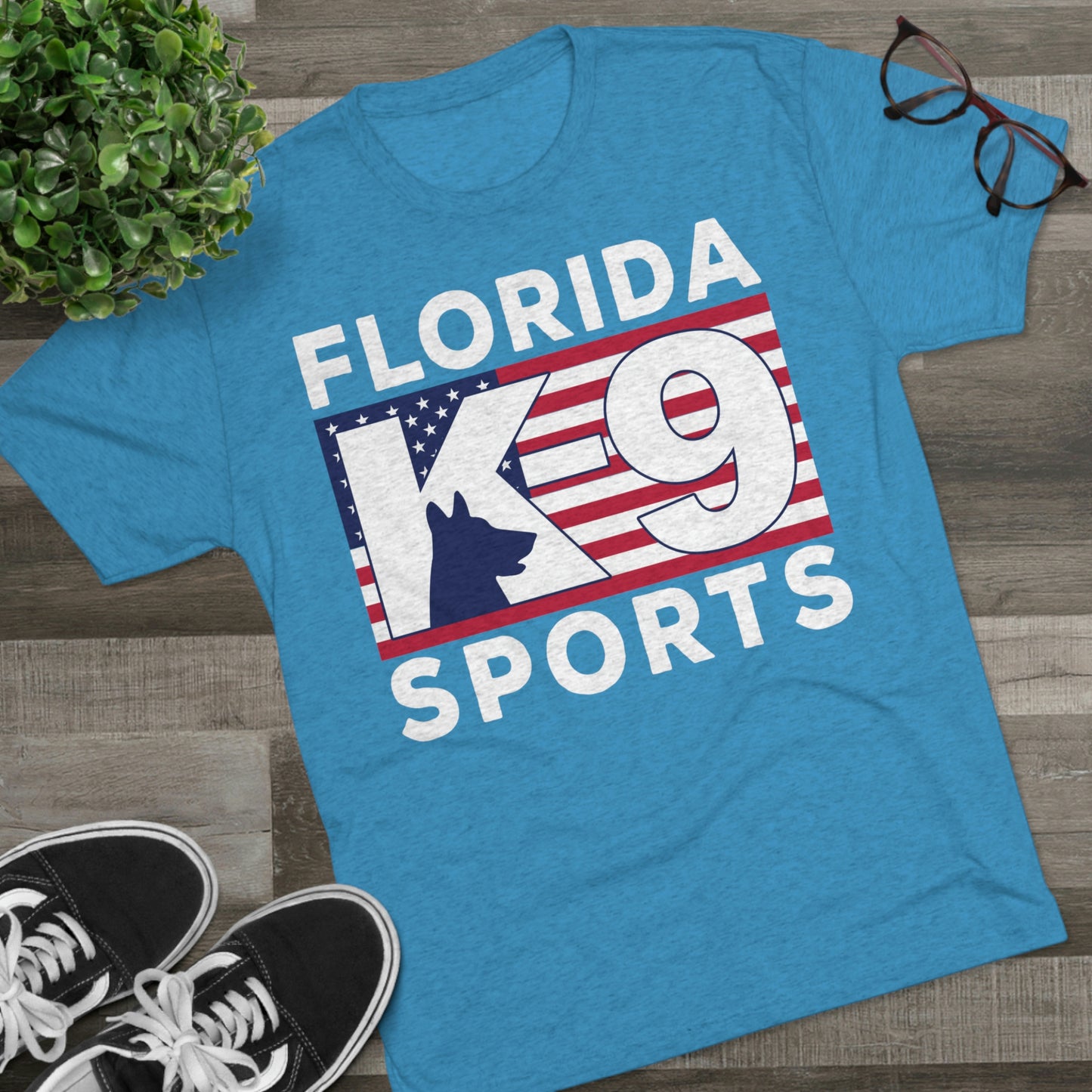 FL K9 Flag Full Front Tri-Blend Crew Tee