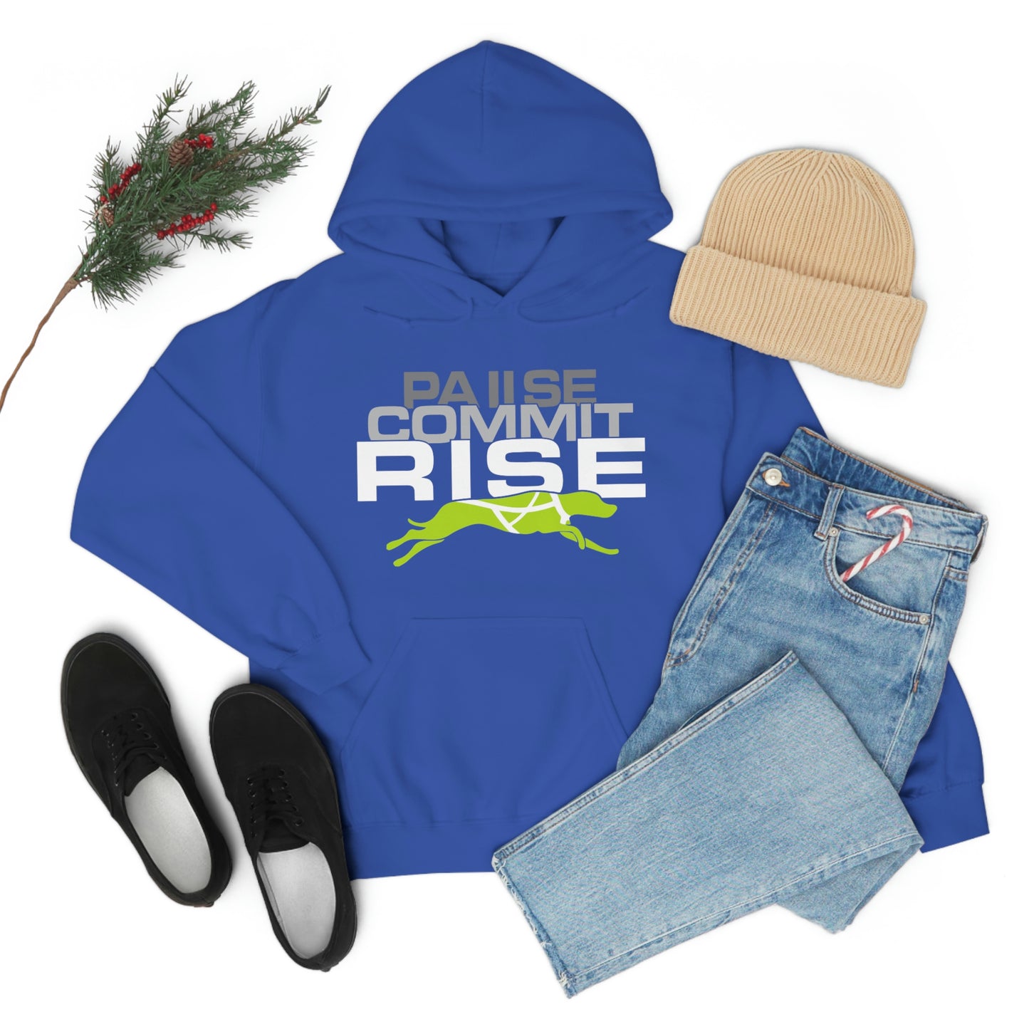 Pause Commit Rise Official Advanced Performance Canine Unisex Heavy Blend™ Hooded Sweatshirt