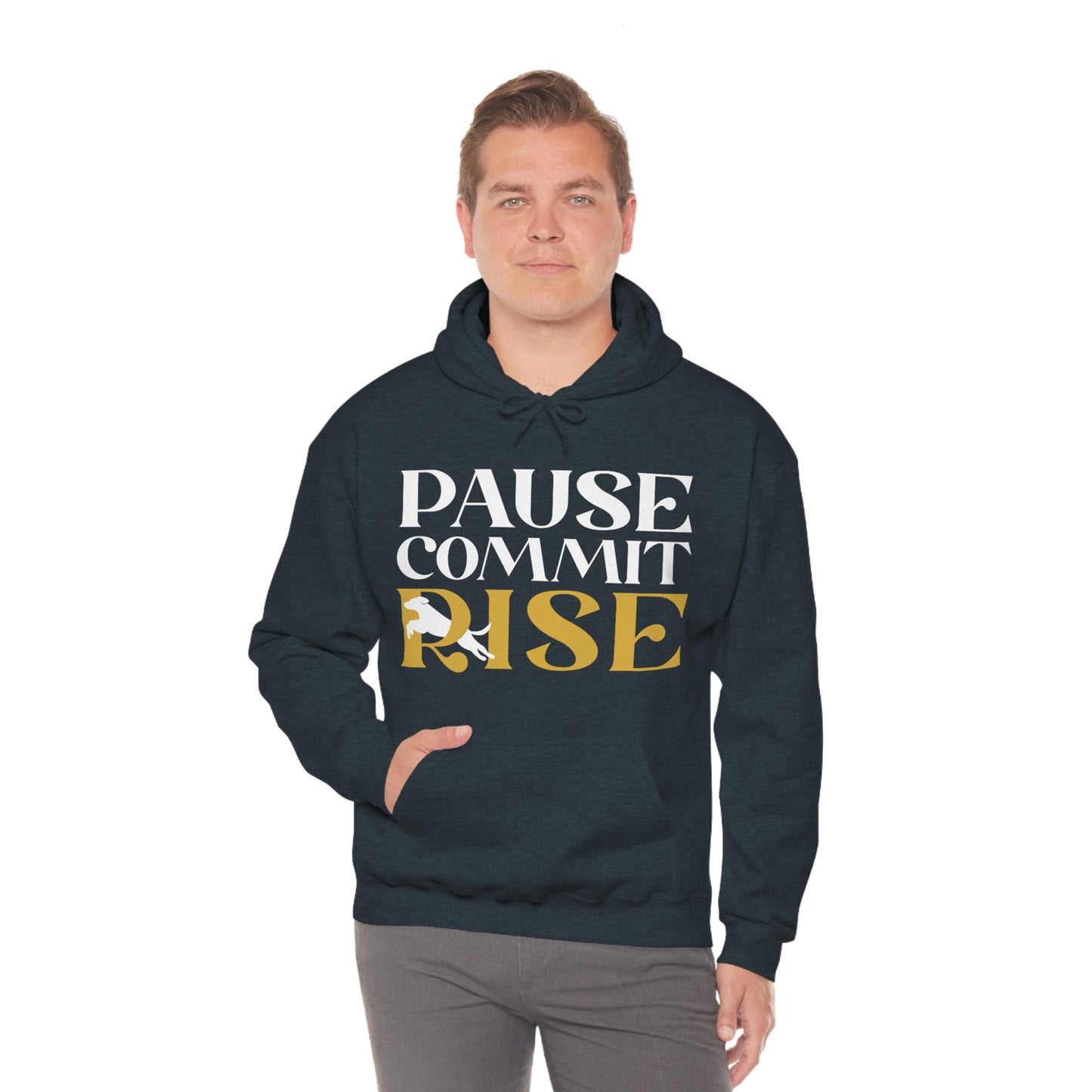 Pause Commit Rise Official Advanced Performance Canine Unisex Heavy Blend™ Hooded Sweatshirt
