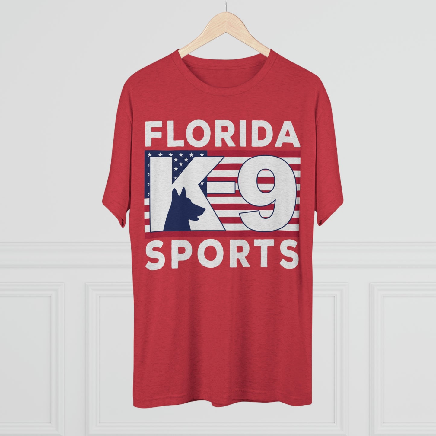 FL K9 Flag Full Front Tri-Blend Crew Tee