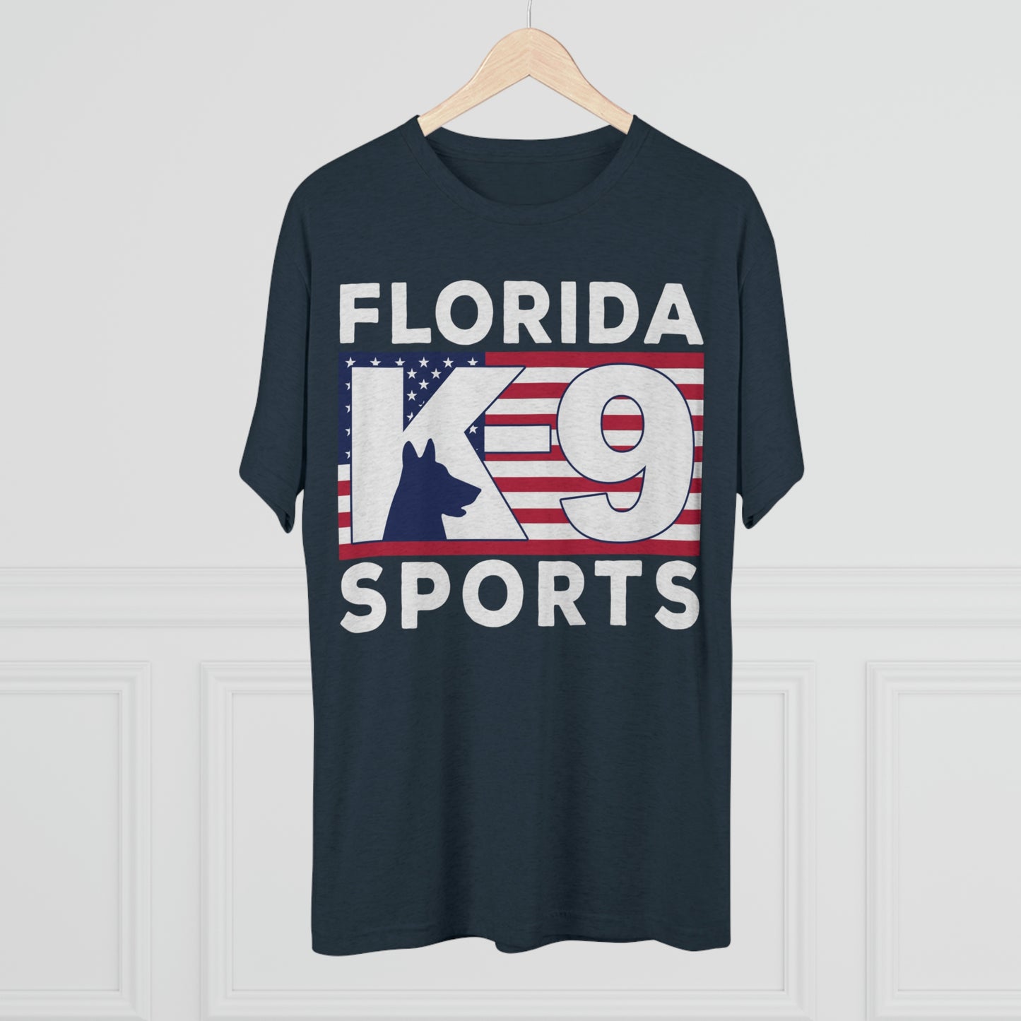 FL K9 Flag Full Front Tri-Blend Crew Tee