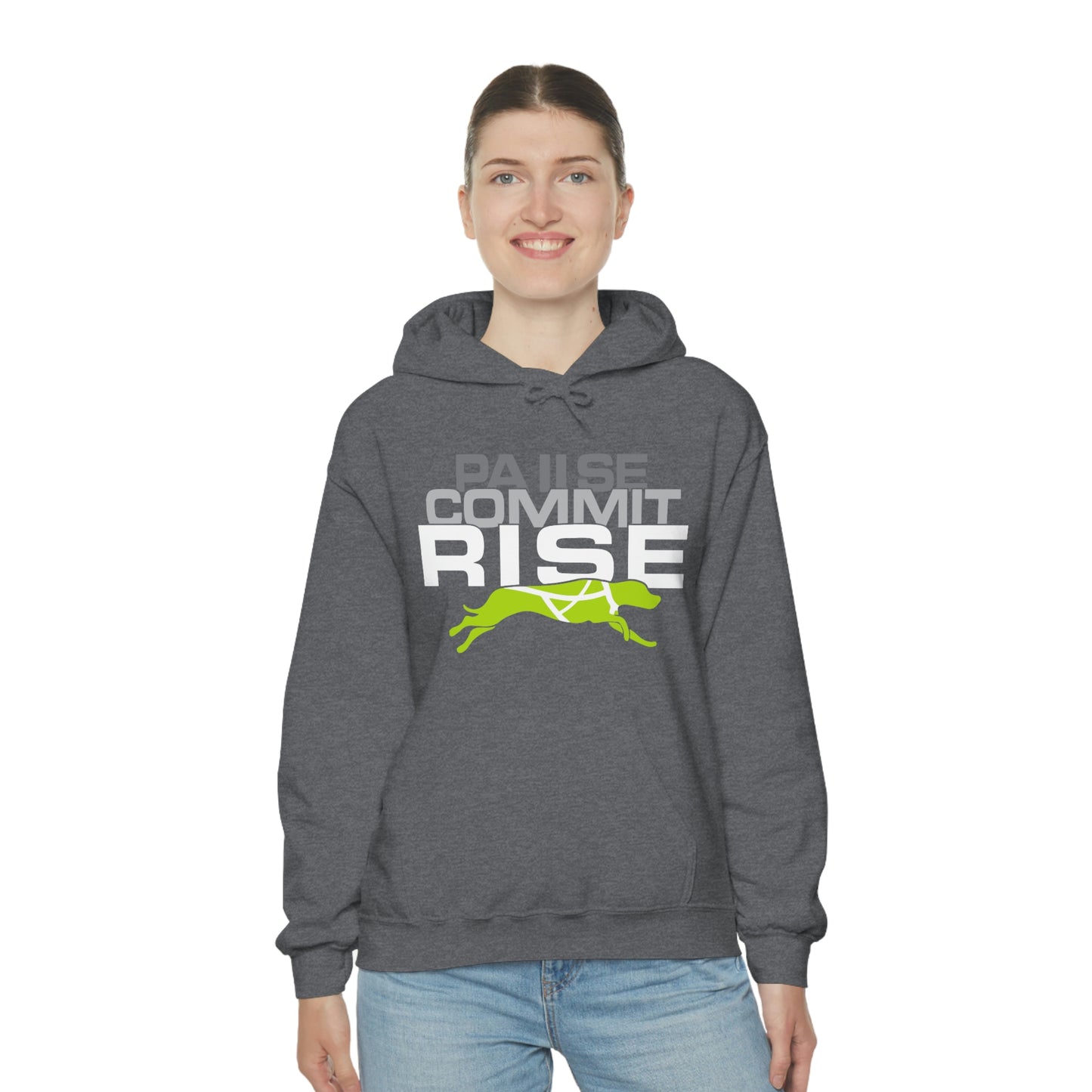 Pause Commit Rise Official Advanced Performance Canine Unisex Heavy Blend™ Hooded Sweatshirt