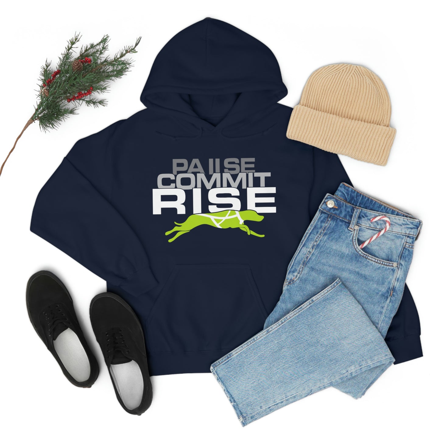 Pause Commit Rise Official Advanced Performance Canine Unisex Heavy Blend™ Hooded Sweatshirt