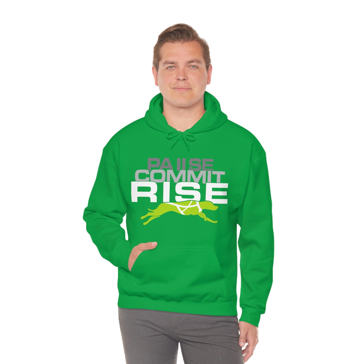 Pause Commit Rise Official Advanced Performance Canine Unisex Heavy Blend™ Hooded Sweatshirt