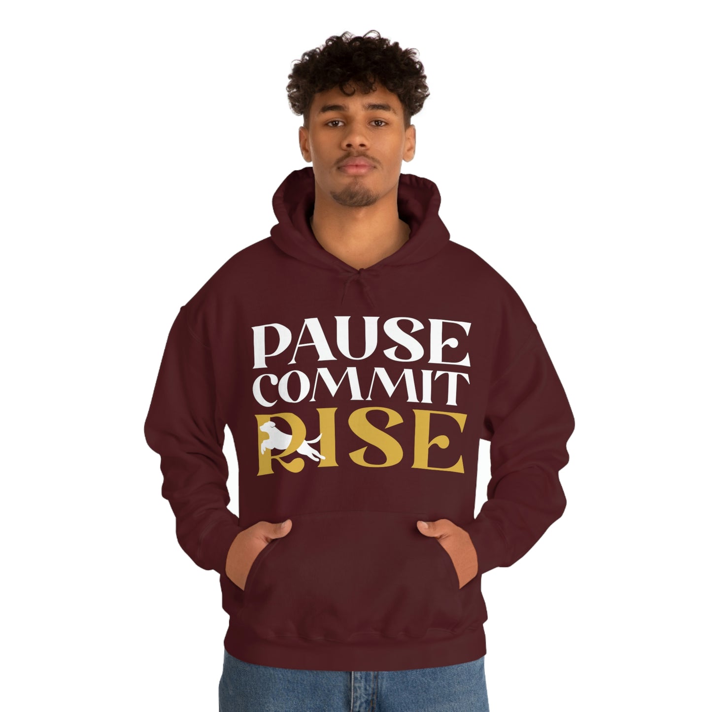 Pause Commit Rise Official Advanced Performance Canine Unisex Heavy Blend™ Hooded Sweatshirt