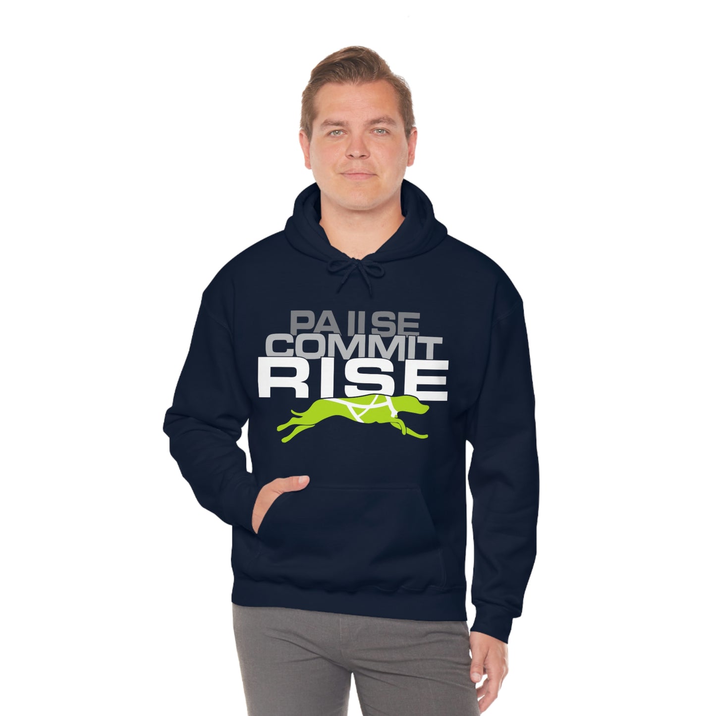 Pause Commit Rise Official Advanced Performance Canine Unisex Heavy Blend™ Hooded Sweatshirt