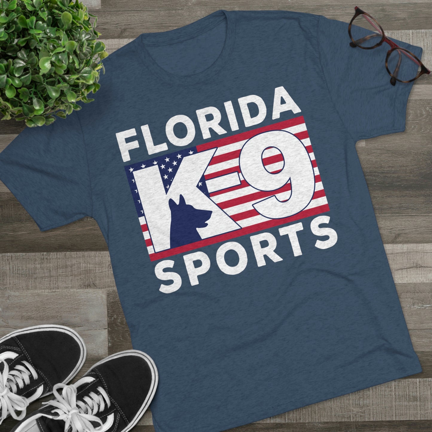 FL K9 Flag Full Front Tri-Blend Crew Tee