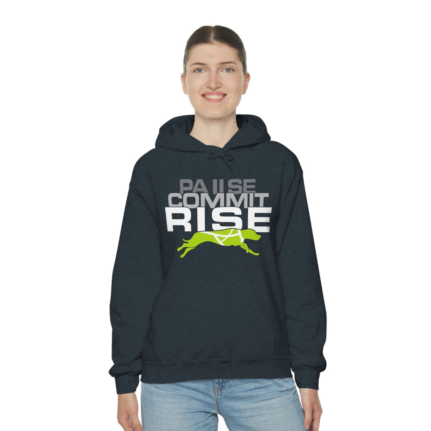 Pause Commit Rise Official Advanced Performance Canine Unisex Heavy Blend™ Hooded Sweatshirt