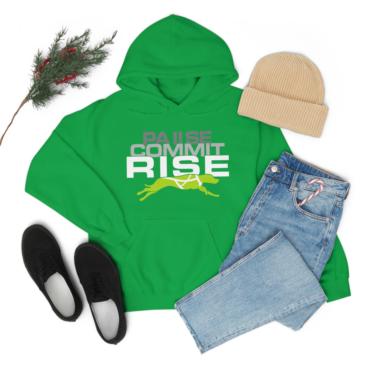 Pause Commit Rise Official Advanced Performance Canine Unisex Heavy Blend™ Hooded Sweatshirt